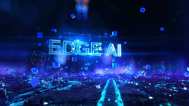 istock Edge AI- businessman working and touching with virtual reality at night office. 1660882196