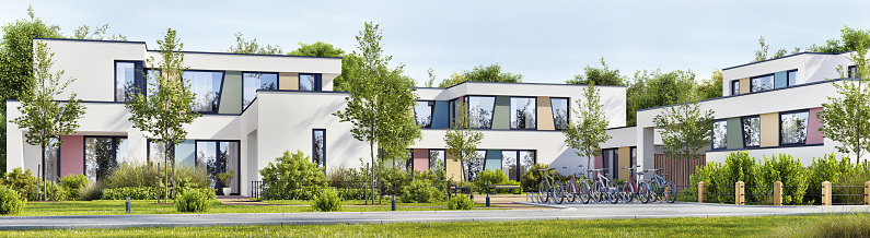 White modern houses