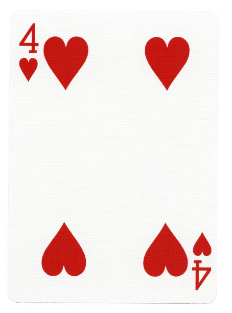istock Playing Card - Four of Hearts 166089271