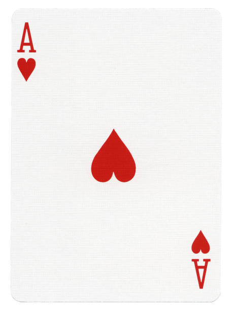 Ace of Hearts playing card on white background
