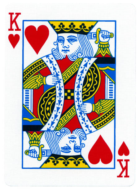 Playing Card - King of Hearts King of hearts playing card, isolated on white background. hearts playing card stock pictures, royalty-free photos & images