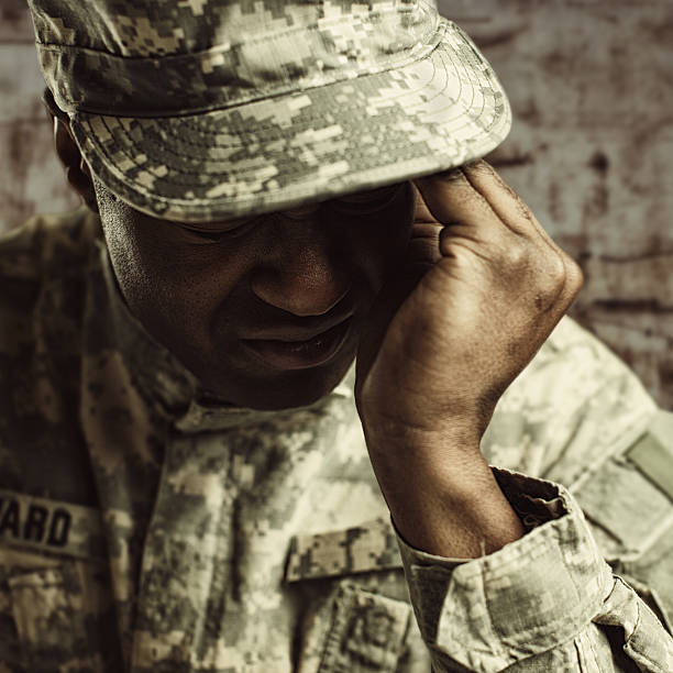 istock closeup of a stressed soldier 166090606