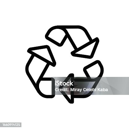 istock Recyclable and Recycling Sign Line Icon 1660914125