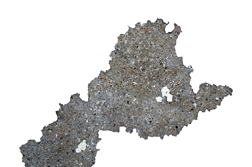 gray cement surface, old, dirty with white background and clipping path.