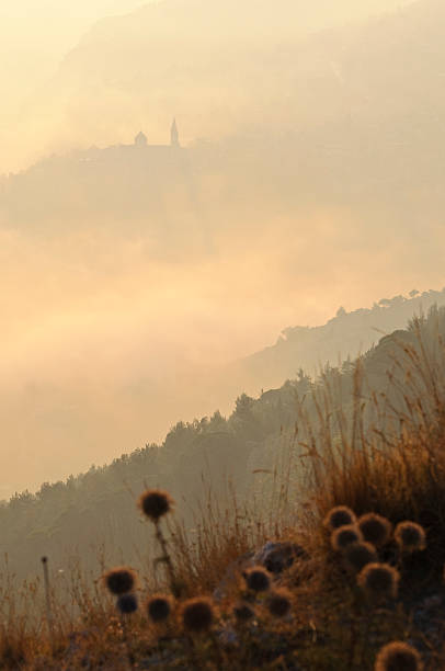 Misty Mountains Of Lebanons Qadisha Valley Stock Photo - Download Image Now  - Landscape - Scenery, Lebanon - Country, No People - iStock