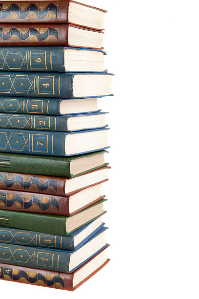 istock Big stack of old antique books, isolated 166092455