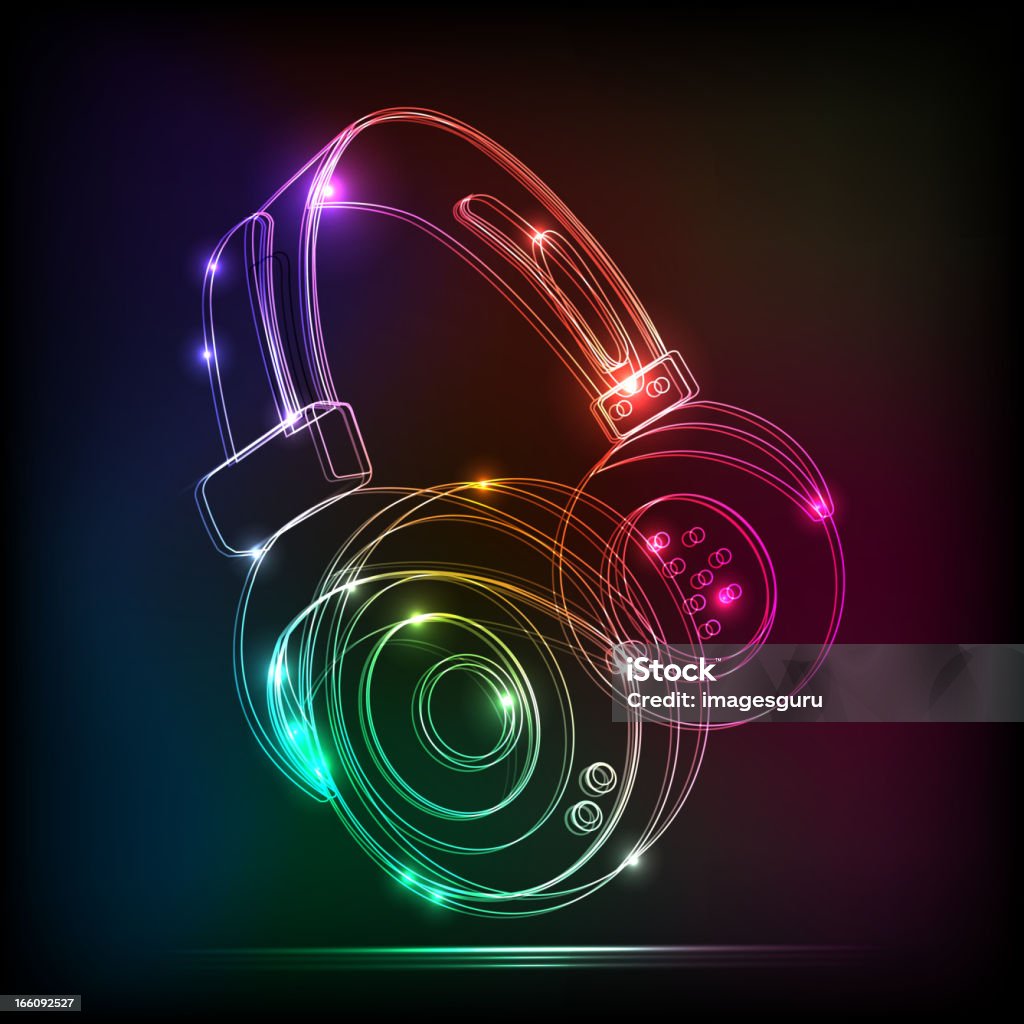 Vector abstract neon Headphones,contains transparencies Vector neon Headphones,contains transparencies Headphones stock vector