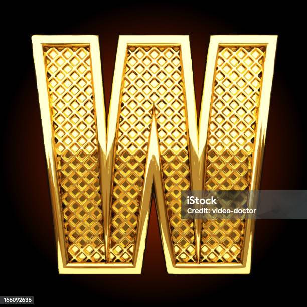 Vector Golden Letter W Stock Illustration - Download Image Now - Alphabet, Gold - Metal, Gold Colored