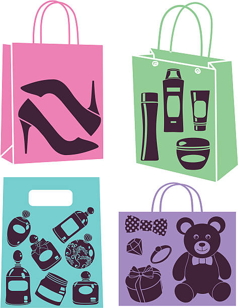 illustrations, cliparts, dessins animés et icônes de acheter les sacs - earring customer retail shopping