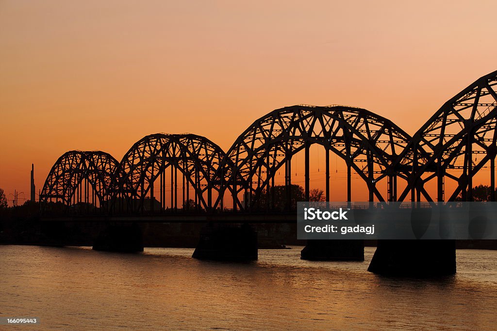 Pont ferroviaire à Riga - Photo de Acier libre de droits