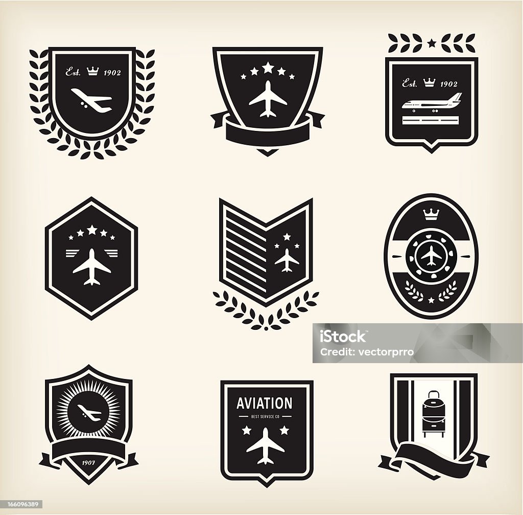 Avion aviation badges - clipart vectoriel de Affaires libre de droits