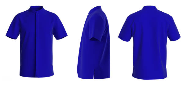 istock Man Shirt Short Sleeve. Isolated Button-down shirt. T-Shirt 1660977647