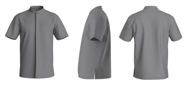 istock Man Shirt Short Sleeve. Isolated Button-down shirt. T-Shirt 1660978156