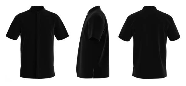 istock Man Shirt Short Sleeve. Isolated Button-down shirt. T-Shirt 1660978163