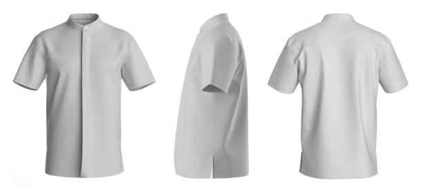 istock Man Shirt Short Sleeve. Isolated Button-down shirt. T-Shirt 1660978176