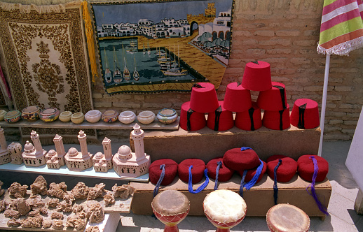 view of the souvenirs for sale at the market of Kairouan
