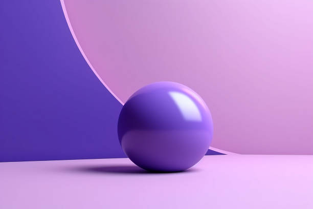 istock Purple ball abstract background. Modern geometric 3d render wallpaper. 1661021597