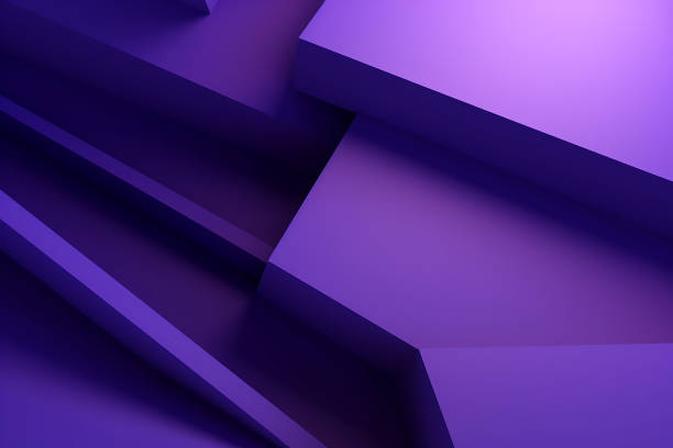 istock Geometric abstract purple background. Futuristic cube shape 3d rendering wallpaper. 1661021599