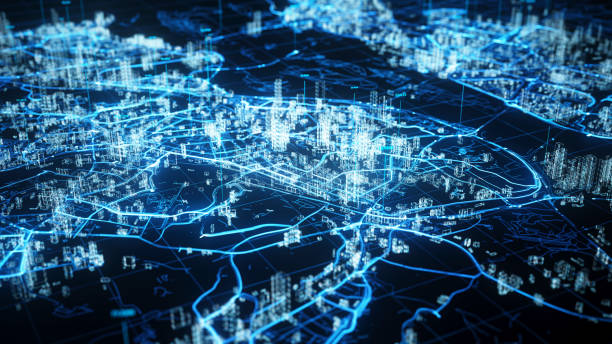 Abstract smart city concept Smart city and communication network concept. telecommunications equipment stock pictures, royalty-free photos & images