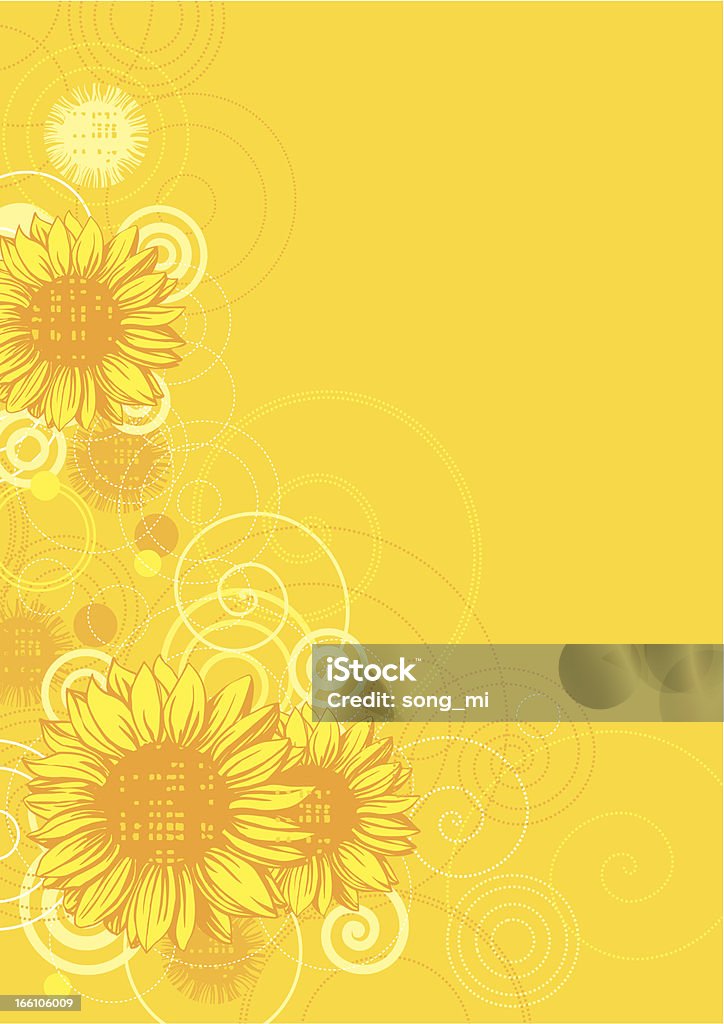 Sunflowers Vector illustrations with sunflowers on grunge background. Abstract stock vector