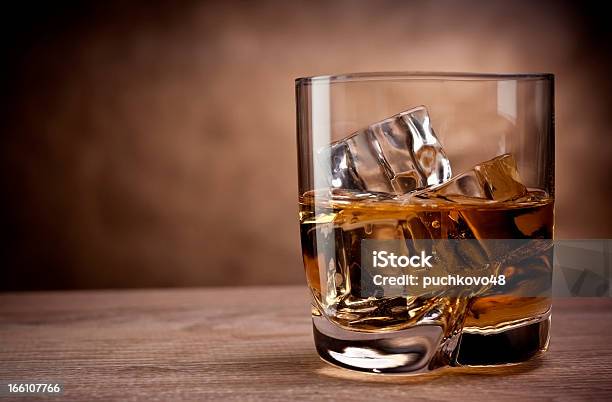 One Glass Of Whisky Stock Photo - Download Image Now - Alcohol - Drink, Bar Counter, Black Color