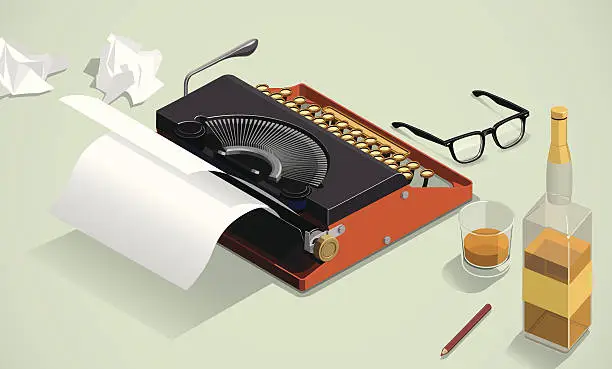 Vector illustration of Stillife With Typewriter