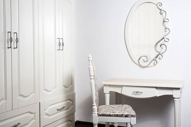 istock White Table, chair, mirror in ancient, modernist style 166107894