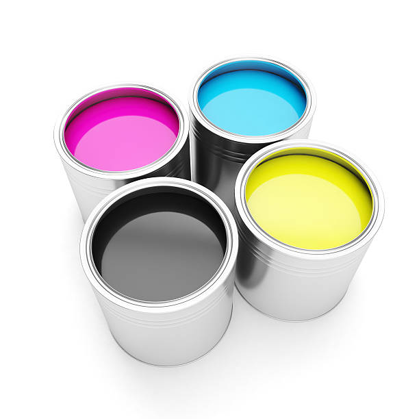 istock Four cans of colorful ink for printing technologies 166108493