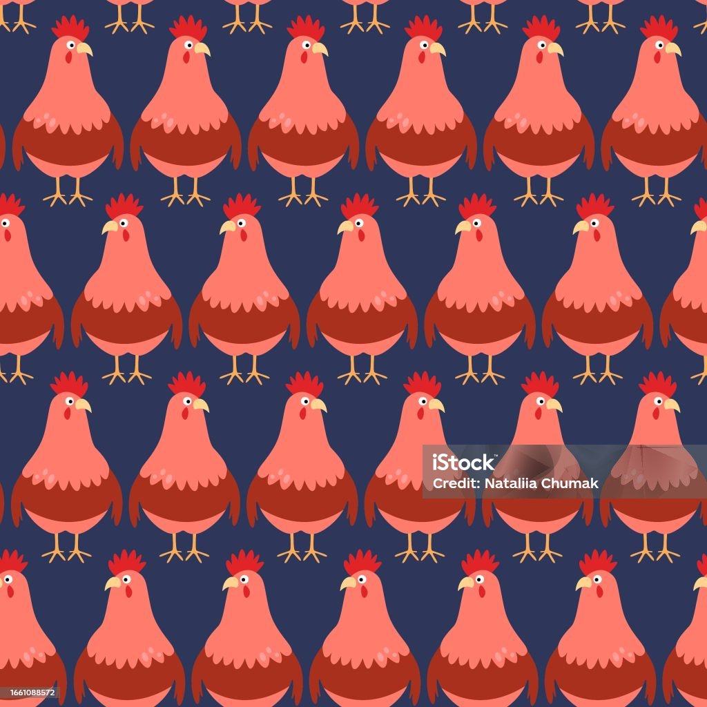 Chicken Streamless Pattern Chickens Seamless Pattern Stock Illustration - Download Image Now ...