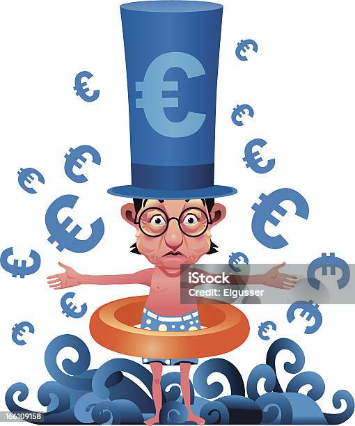 Ilustración de Crisis De Euro y más Vectores Libres de Derechos de Actividades bancarias - Actividades bancarias, Adulto, Azul