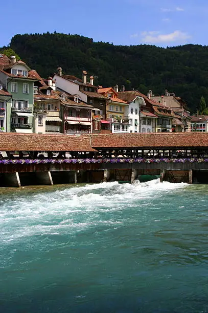 Photo of River Aare in front of Thun, Switzerland