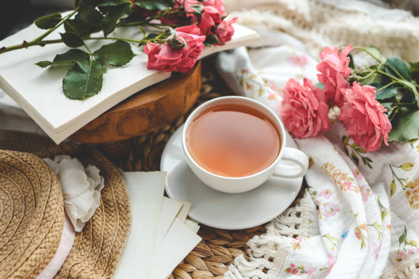 istock Cup of hot tea and spring home interior. good morning concept 1661112178
