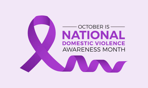 istock National domestic violence awareness month is observed every year in october. Domestic violence awareness month, background with purple ribbon. Vector illustration. 1661112749