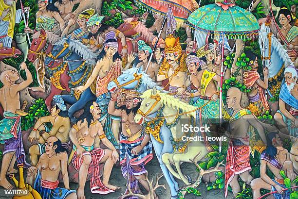 Pintura Balinês - Fotografias de stock e mais imagens de Cultura Balinesa - Cultura Balinesa, Pintura, Pintura a Óleo - Imagem pintada