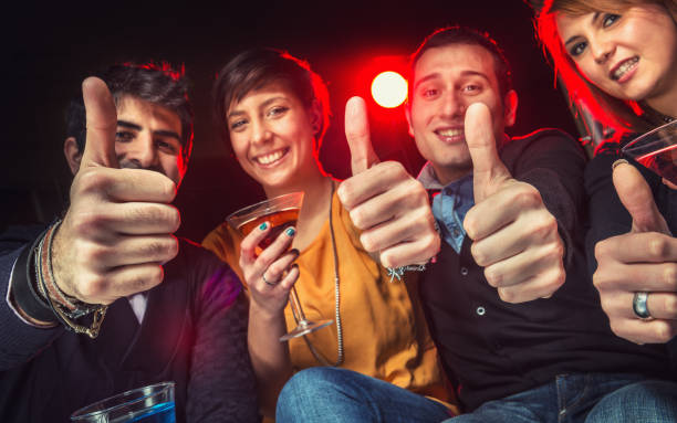 istock Friends at disco club having fun 166112739