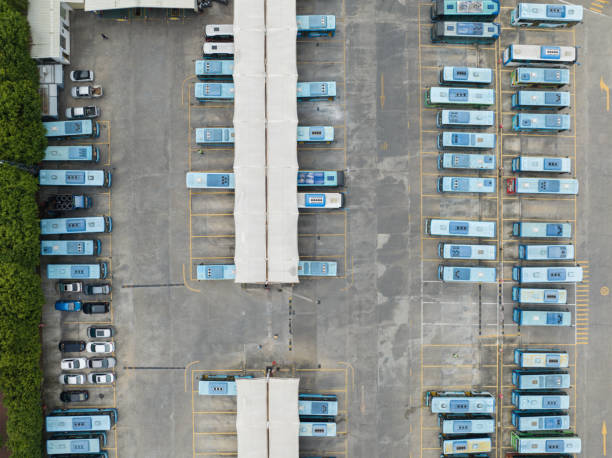 istock High angle view of electric bus charging station 1661133821