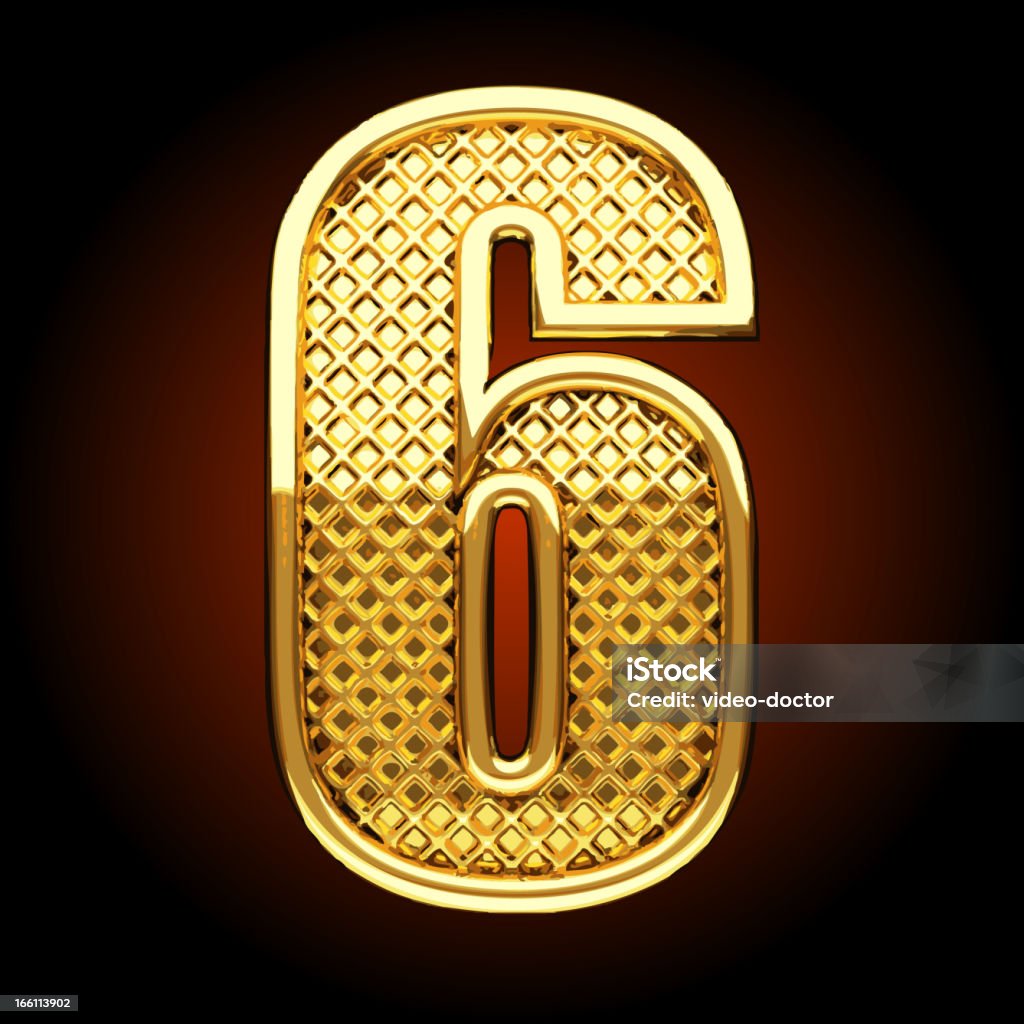 6 Vector Gold Vector Golden Figure 6 Stock Illustration - Download Image Now ...
