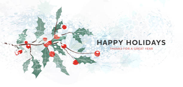 Winter background with berry branches. Christmas illustration. Christmas, layered illustration witch branches of Christmas Berries tree - one of typical christmas symbol. Global colors used. Easy to edit. winter cloth pictures stock illustrations