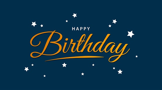 Happy Birthday lettering calligraphy. Birthday party celebration hand lettering elements. Vector illustration