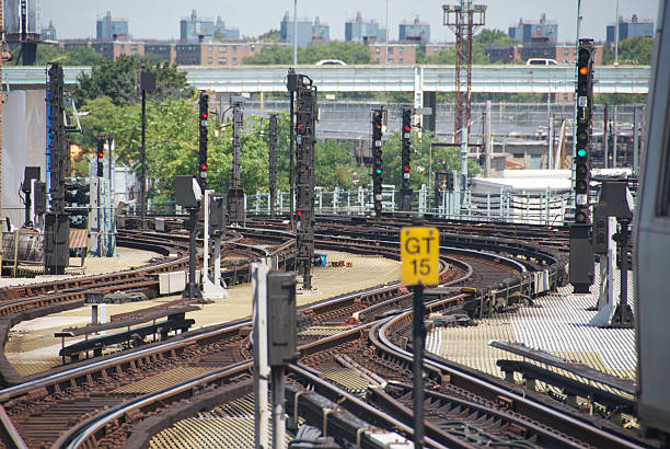 Railroad tracks stock photo