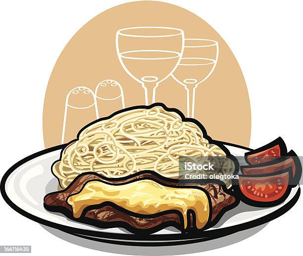 Carne Al Forno Con Formaggio - Immagini vettoriali stock e altre immagini di Cena - Cena, Costa - Taglio di carne, Alimentazione sana
