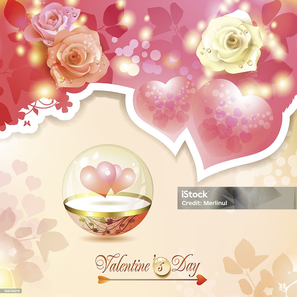 Valentine's day card Valentine's day card with hearts and roses. File saved in EPS 10 format and contains blend, outline text and transparency effect Arrow - Bow and Arrow stock vector