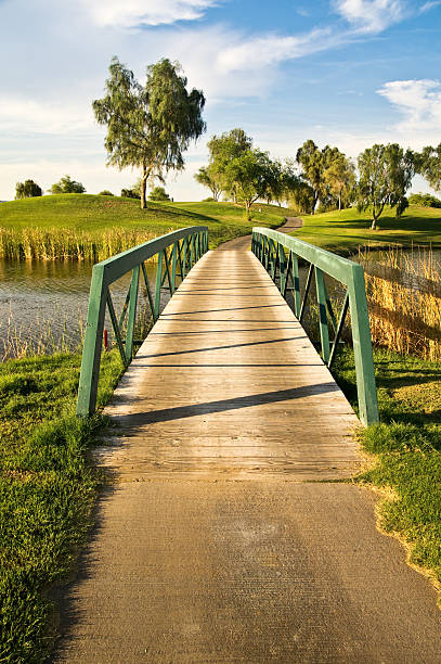 golfplatz-brücke - adversity nevada bridge golf course stock-fotos und bilder