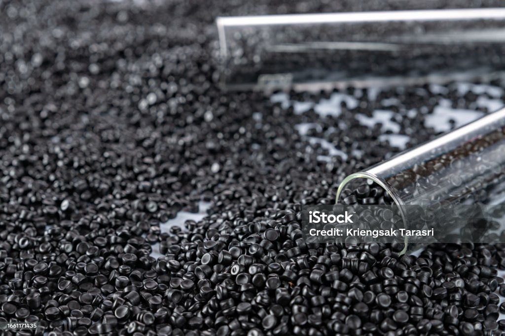 Graining Process In Plastics White Plastic Grain Plastic Polymer Granules Hand Hold Polymer Pellets ...