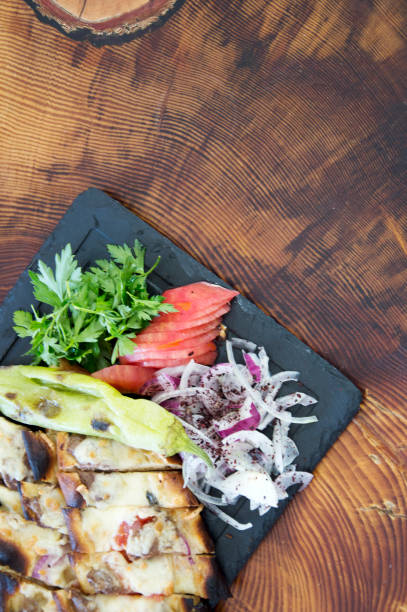 istock Close-up of Turkish pizza pita 1661177868