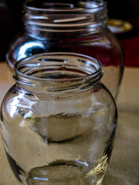 istock Watercolor textured glass jars. Cans for canning are old. 1661177975