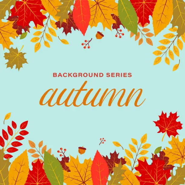 Vector illustration of Autumn leaves background