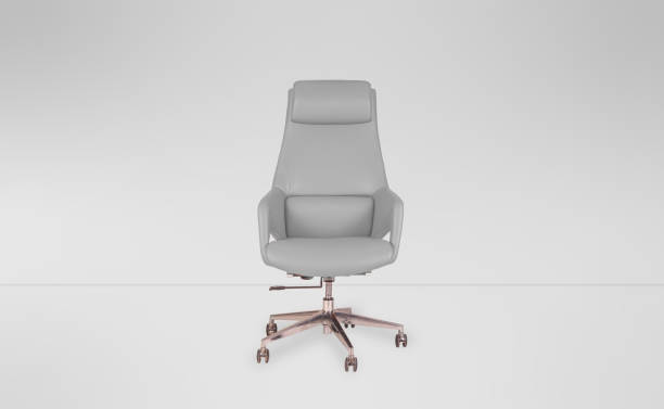 istock Gray isolated chair in white office room 1661184208