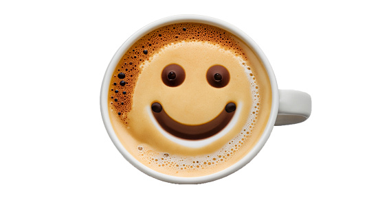 smiling coffee in a cup