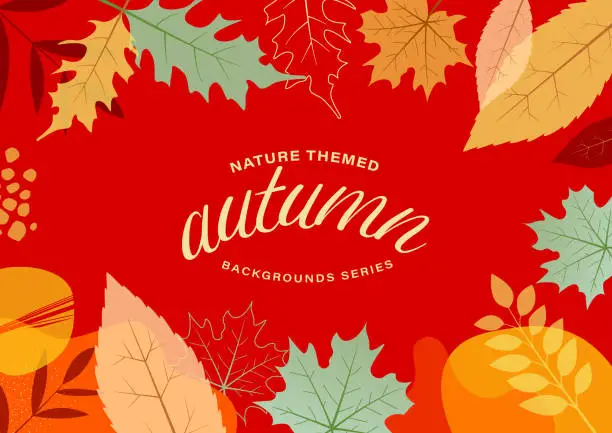 Vector illustration of Autumn leaves background